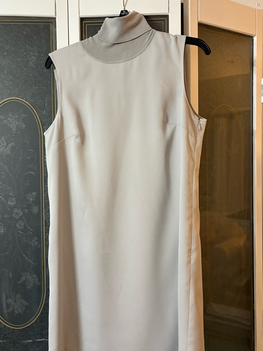 Club Monaco Sleeveless Turtleneck Shift Dress in Light Gray